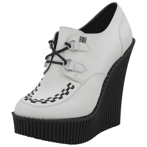 tuk Shoes - TUK | White leather creeper wedge sneaker | Brand new size 8